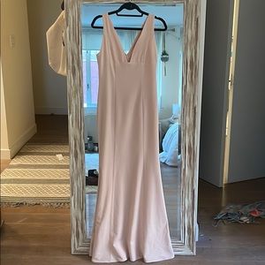 AMSALE blush bridesmaid dress